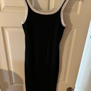 ZESICA Black Knit Tank Midi Dress
